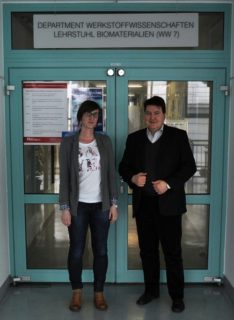Aleksandra Wajda, Doktorandin an der AGH Universität für Wissenschaft und Technologie mit Prof. Boccaccini