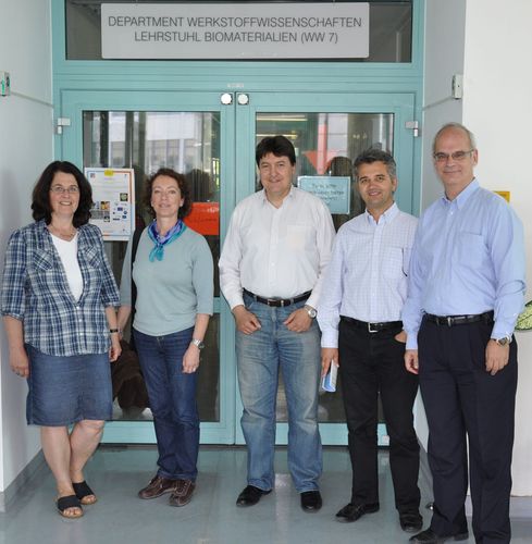 Besuch von Prof. D. Bikiaris, E. Pavlidou und C. Chrissafis. Im Bild mit Dr. Will und Prof. Boccaccini