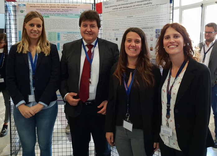 Prof. Boccaccini mit Mitgliedern des Lehrstuhls Biomaterialien (R.Tejido, F.Ciraldo und Dr. Toniolo) beim CoACH Industrial Workshop