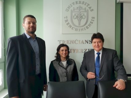 Prof. Dusan Galusek, Dr. Liverani und Prof. Boccaccini zusammen beim Treffen des wissenschaftlichen Beirats FunGlass.