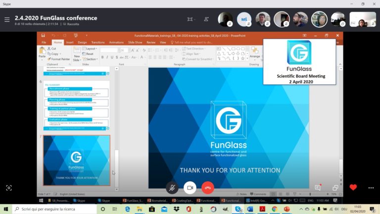 Scientific Board meeting of FunGlass Centre held remotely