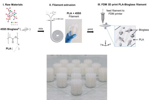 Towards entry "Our new paper in  Frontiers Bioeng. Biotechnol.: Bioactive glass-PLA 3D scaffold manufacturing by fused deposition modeling"