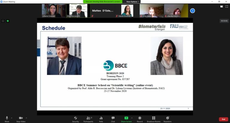 Baltic Biomaterials Centre of Excellence: Successful online “Summer” School hosted by the FAU Institute of Biomaterials