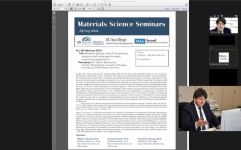 Towards entry "Prof. Boccaccini presents invited online seminar at Univ. of California, San Diego"