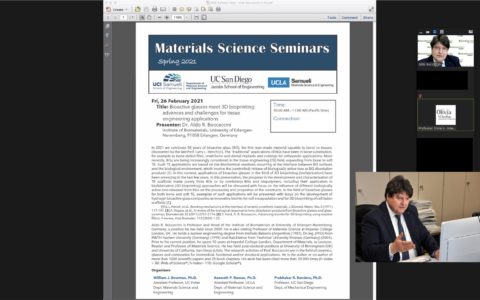 Prof. Boccaccini presents invited online seminar at Univ. of California, San Diego