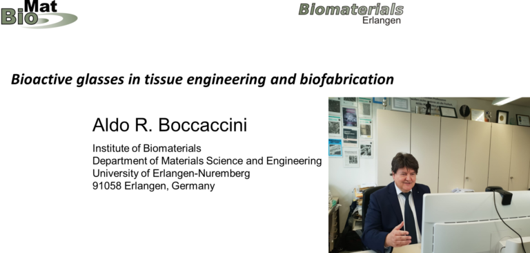 Prof. Boccaccini: Invited speaker at ACerS-MRS Bioceramics Virtual Workshop