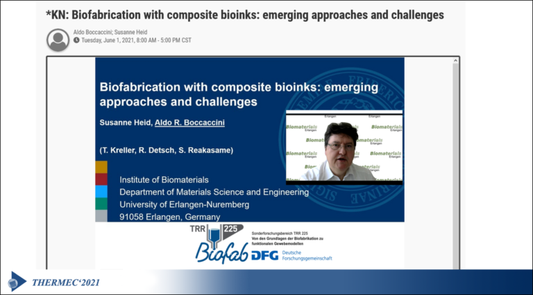 Prof. A. R. Boccaccini presented keynote talk at THERMEC’2021 virtual conference