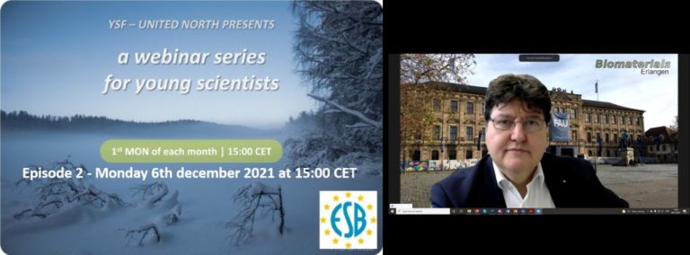 Prof. Boccaccini: invited speaker at “YSF United North” webinar for Early Career Scientists