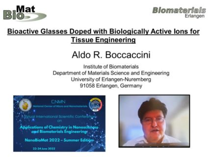 Towards entry "Prof. Boccaccini presents plenary lecture at NanoBioMat 2022 Conference"