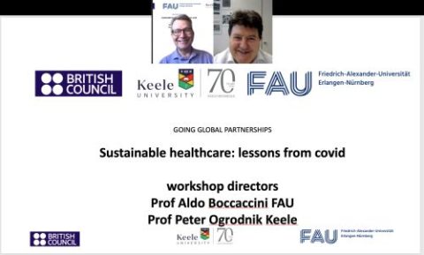 Prof. Boccaccini and Prof. Ogrodnik in a zoom call presenting the session
