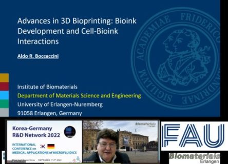 Towards entry "Prof. Boccaccini invited speaker at Korea-Germany R&D Network International Conference on Medical Applications of Microfluidics"