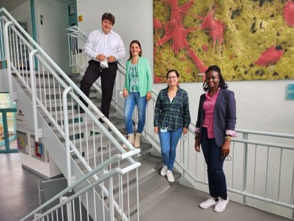 Prof. Boccaccini, Dr. Lerner, Ms. Arango and Ms. Simila in the institute of biomaterials