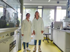 Ms. Arango and Dr. Lerner in the Lab