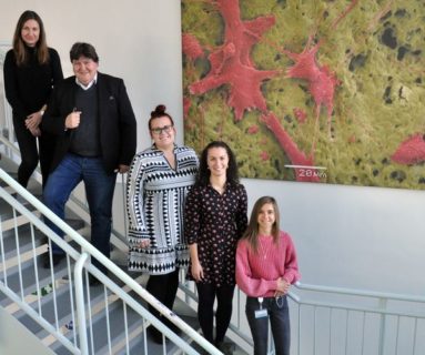 Prof. Boccaccini pictured with the guests and PhD students Faina and Zoya.