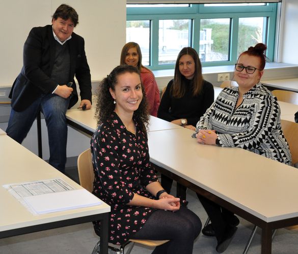 Prof. Boccaccini pictured with the guests and PhD students Faina and Zoya.