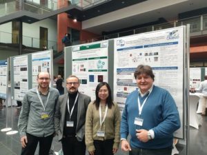 Prof. Boccaccini, Dr. Detsch, Hsuan-Heng and Jonas standing next to their posters.