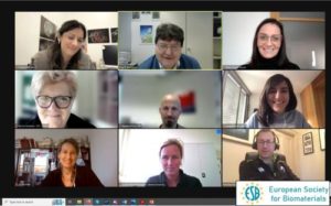 Prof. Boccaccini in a zoom meeting, with the other ESB council members