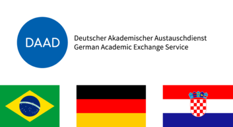 Illustration showing the logo of the DAAD and the German, Croatian and Brazilian flags