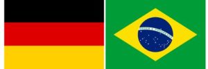 Flags of Germany and Brazil side by side