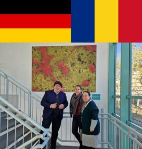 Prof. Boccaccini standing in the stairs of the Institute next to the Professors from Romania.