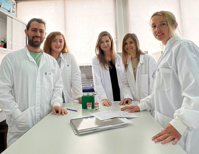 Zoya Hadzhieva and Faina Bider with greek colleagues sharing ideas for the lab work