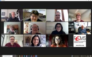 A screenshot of a zoom meeting with the FEMS board participating.