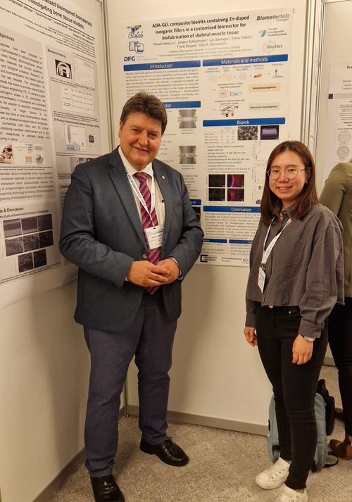 Prof. Boccaccini with Ms. Hsuan in the front of the poster
