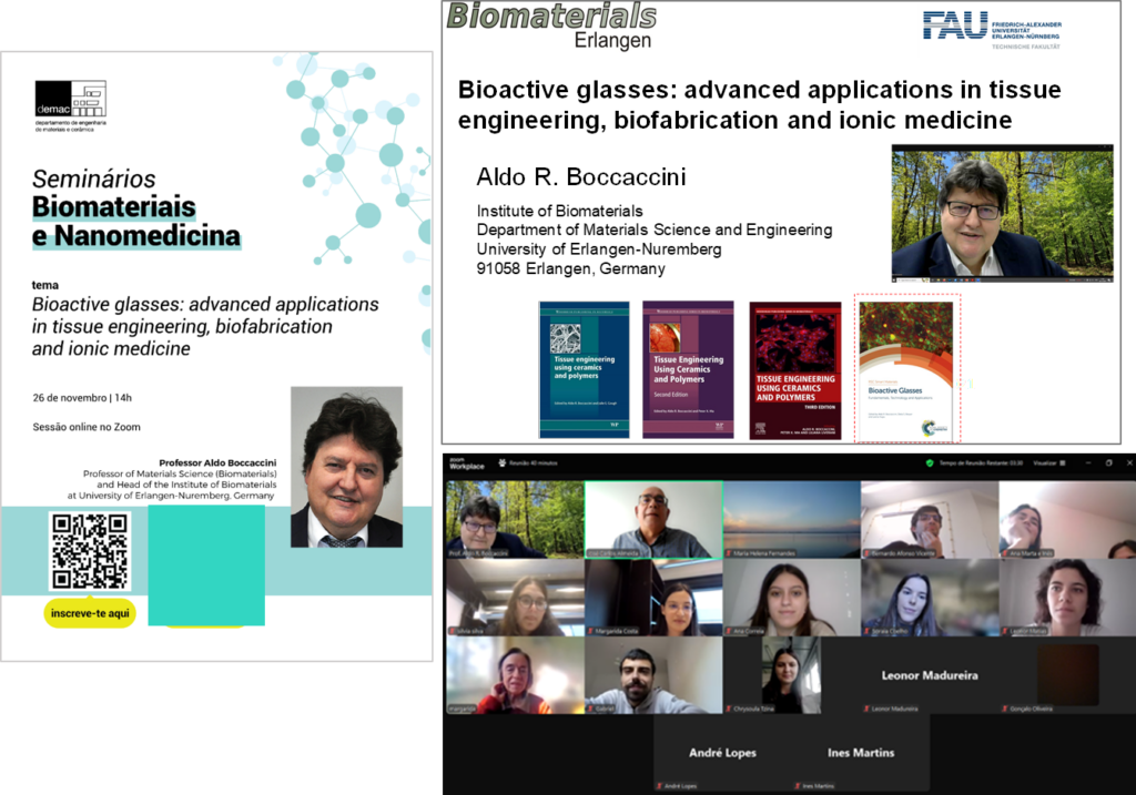 Prof. Boccaccini online with the other participants of CICEO Portugal