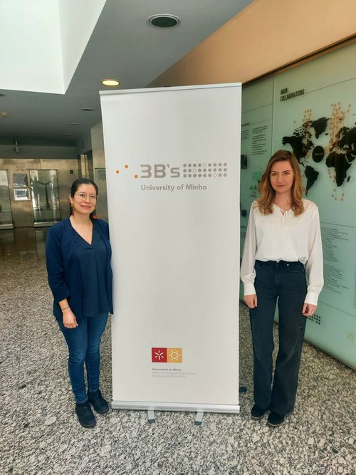 Dr. Hadzhieva and Ms. Arango at the University of Minho