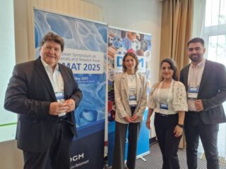 Prof. Boccaccini with the members from our group smiling