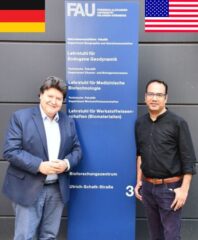 Prof. Boccaccini with Prof. Gaharwar in the front of the insitute