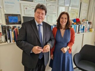 Prof Boccaccini with Prof. Markaki smiling