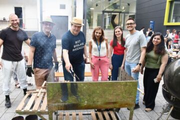 Prof. Boccaccini at the grill with other members of the institute at the summer bbq