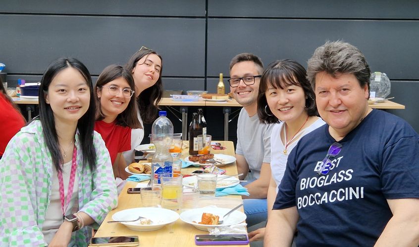 Prof. Boccaccin at the table with international colleagues of the chair