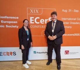 Prof. Boccaccini with Ms Arango smiling