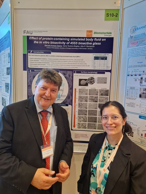 Prof. Boccaccini with Ms Arango in the front of the poster