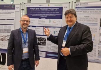 Prof. Boccaccini with Dr. Detsch in front of the poster