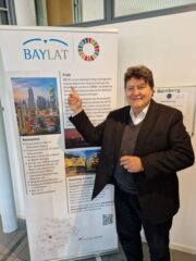 Prof. Boccaccini smiling in front of the BAYLAT poster