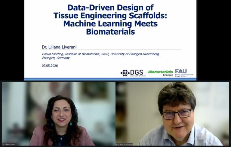 Dr. Liliana Liverani (visiting researcher) presents invited talk (online) on data-driven design of tissue engineering scaffolds