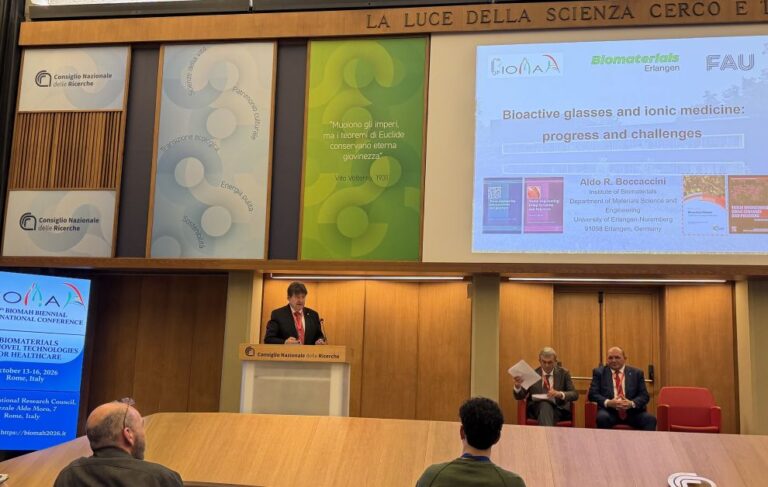 Prof. Aldo R. Boccaccini presented Plenary Lecture at 5th BioMaH conference in Rome, Italy